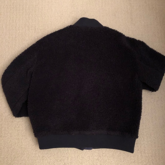 Navy Sherpa Free People Bomber Jacket EUC - Picture 2 of 6